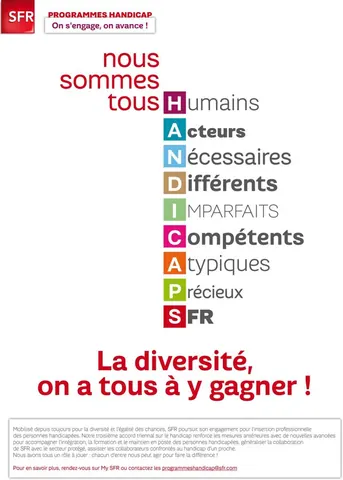 SFR — affiche campagne interne Handicap