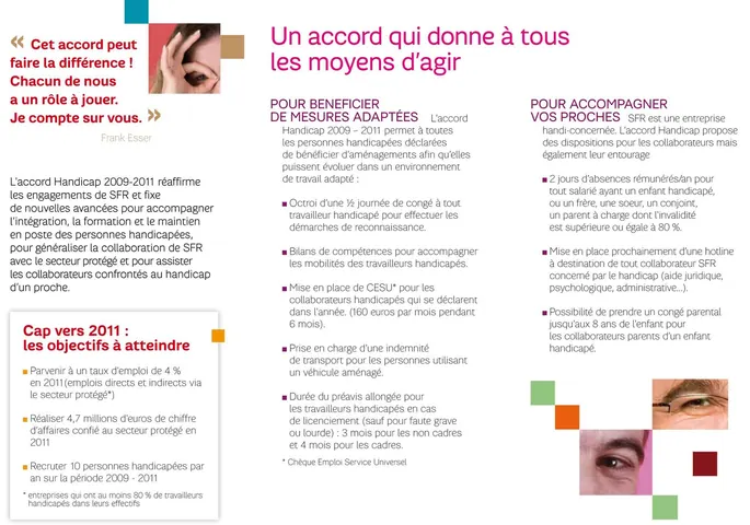 SFR — dépliant Accord Handicap (pages intérieures)