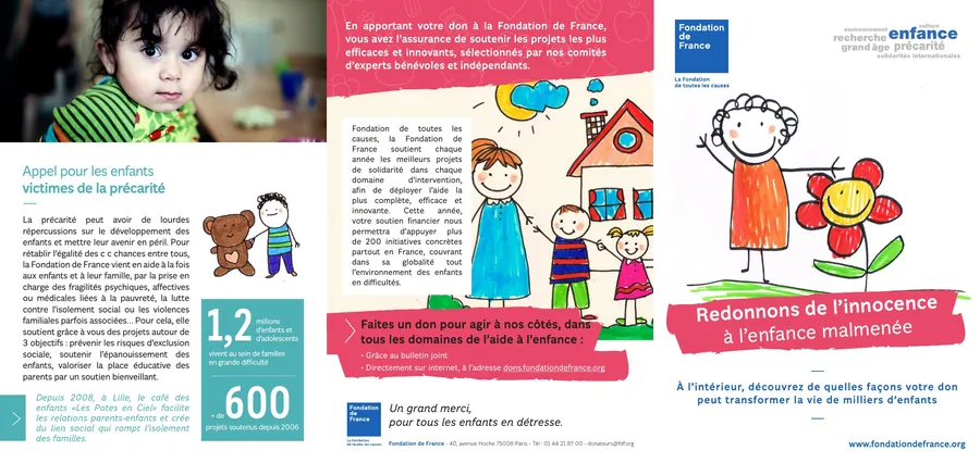 Fondation de France — dépliant enfance (pages extérieures)