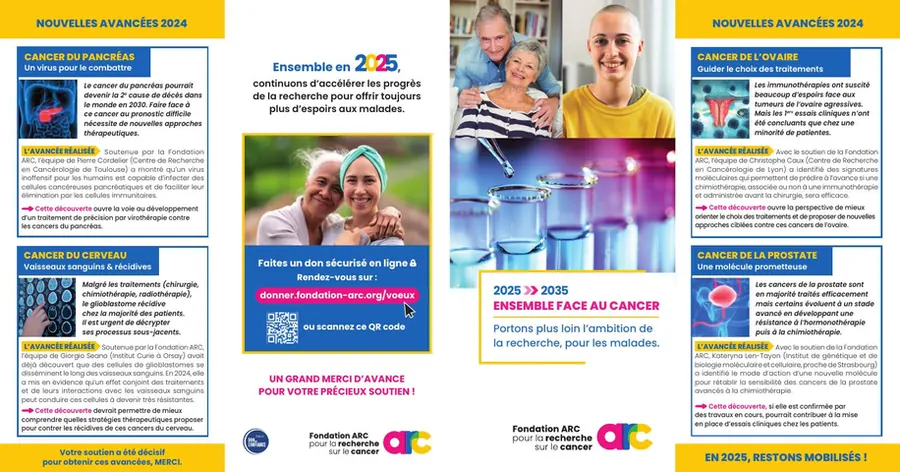 Fondation ARC — dépliant Vœux 2025 (recto)