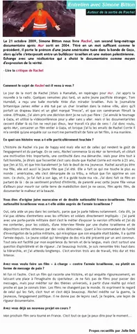 Fluctuat.net critique cinéma — interview Simone Bitton