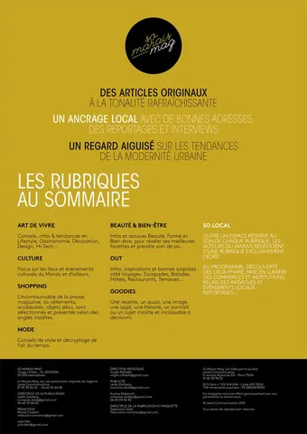 So Marais Mag — plaquette (4e de couverture)