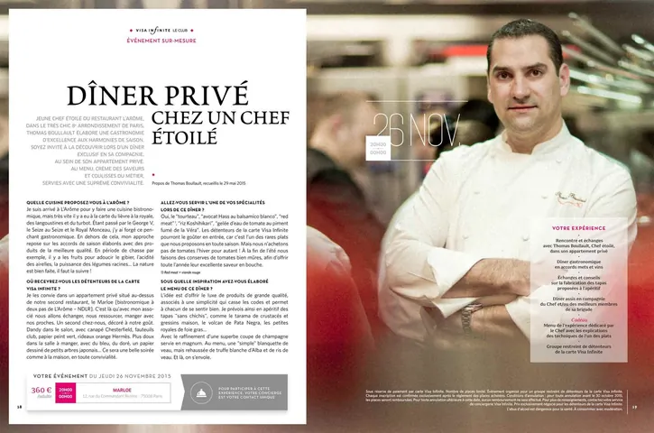 VISA Infinite — interview gastronomie 2015