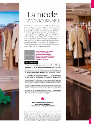 VISA Infinite — privilège, shopping
